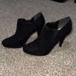 Fergalicious Black Suede High Heel Ankle Booties